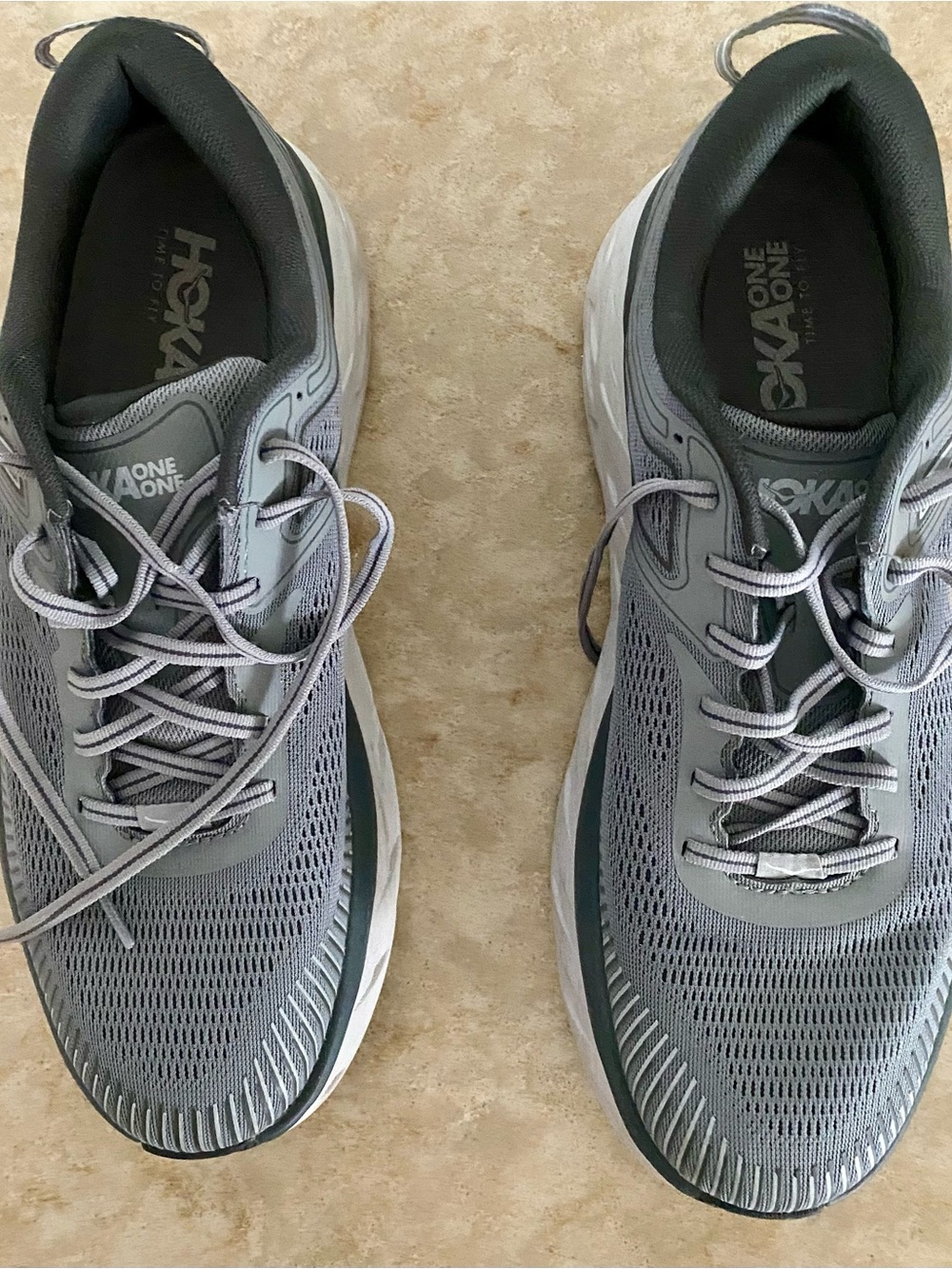 Hoka One One Men's Gray Athletic Running Shoes